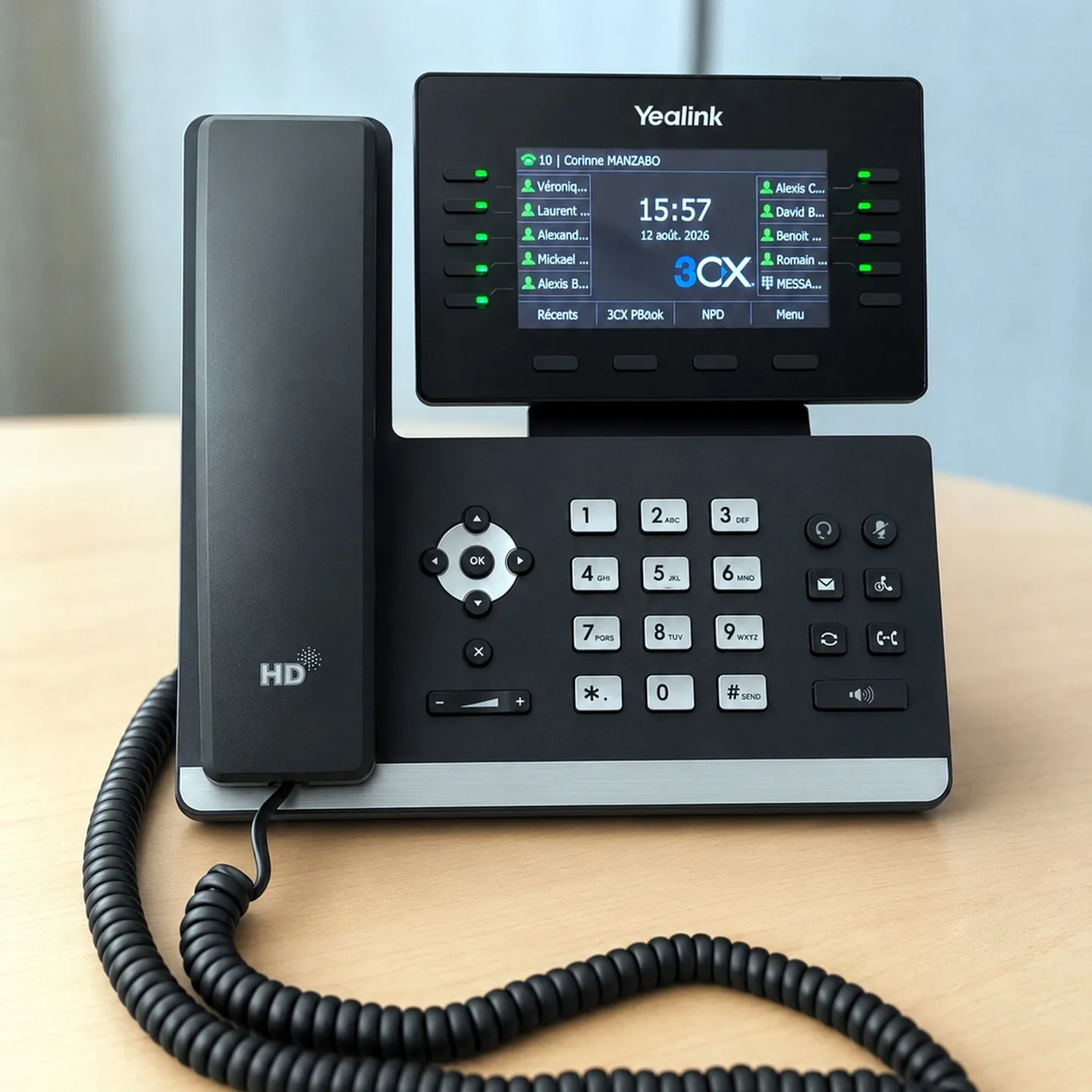 Poste téléphonique Yealink T54W raccordé au standard 3CX chez ERM Aquitaine